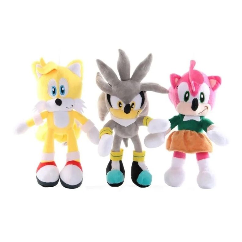 Juguete Pack 6 Peluches De Sonic Y Sus Amigos 30cm Infantil-2