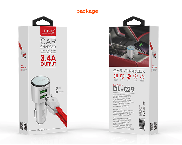 Cargador Auto Doble 3.4A Para Android LDNIO-1