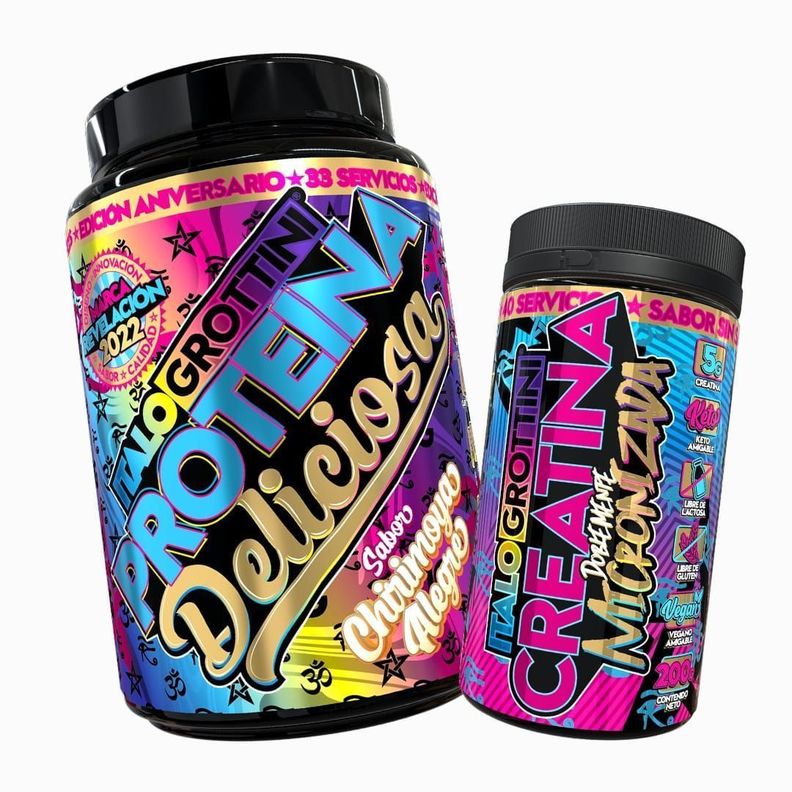 PROTEINA WHEY DELICIOSA 2,3LB - CHIRIMOYA ALEGRE + CREATINA 40SV SIN SABOR-0