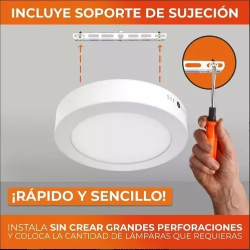 Lámparas Para Techo Led Blanco 18w Luz Suave Cálida Completa-4