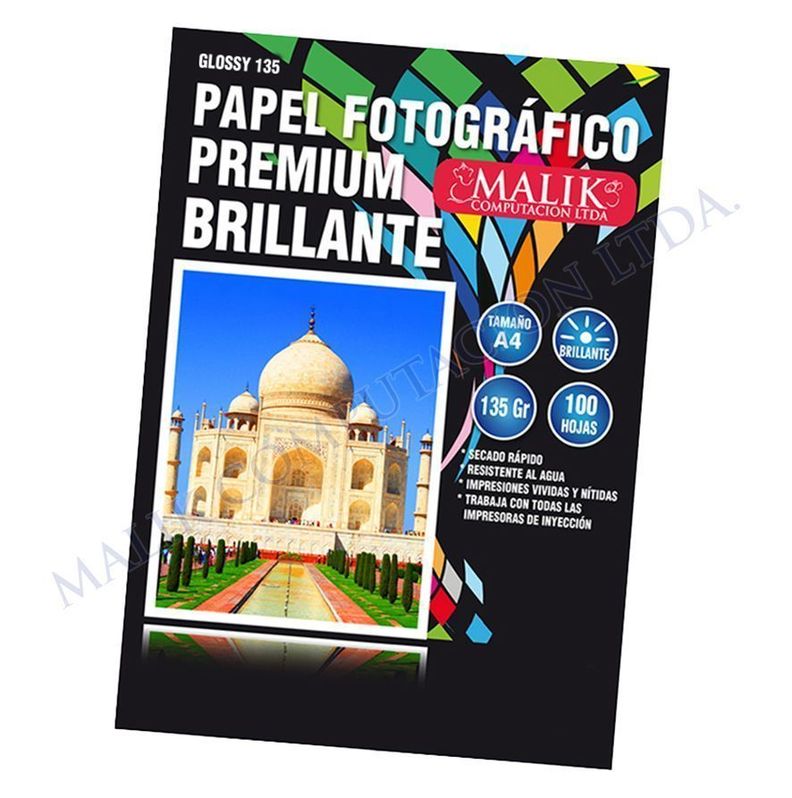 Papel Fotografico Glossy Brillante A4 De 135gr / 100 Hojas-1