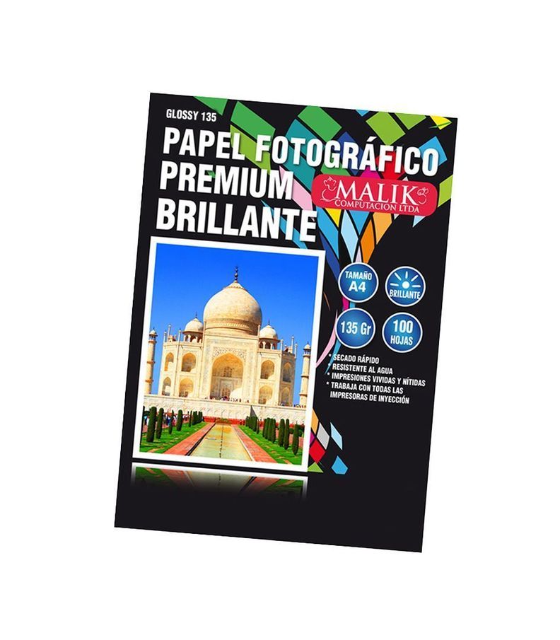 Papel Fotografico Glossy Brillante A4 De 135gr / 100 Hojas-0