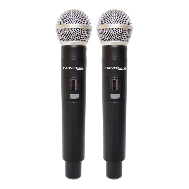 MICROFONO INALAMBRICO DE MANO DOBLE UHF/FQ CARVERPRO -2
