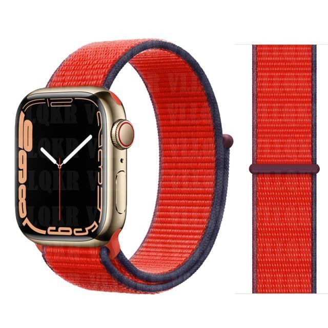 Correa Nylon Compatible Iwatch Apple Watch Rojo 42-44-45MM-1