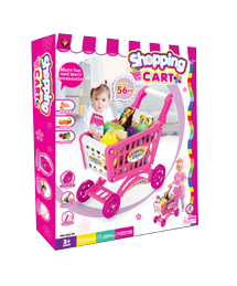 Carrito Supermercado Para Niños 56 Piezas Rosado Accesorios-1