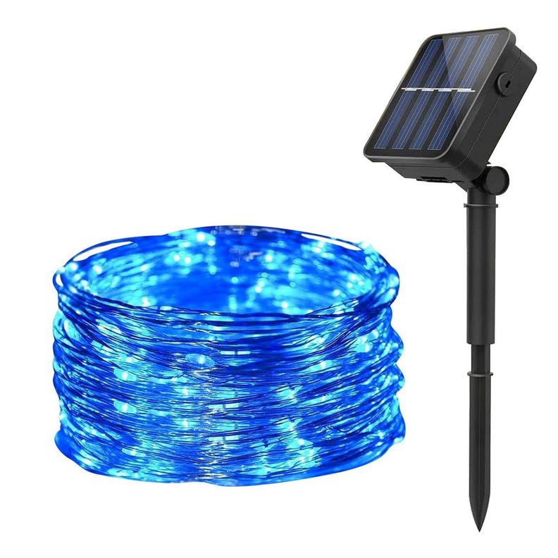 CADENA DE LUZ HADA LED COLOR AZUL 10 METROS CARGA SOLAR-0