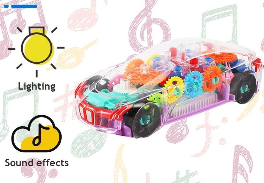 Auto transparente de Engranaje con Luz y Sonido-3