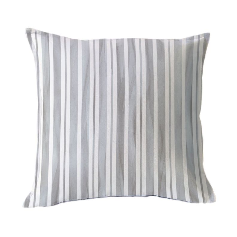 FUNDA COJIN ALGODON FRANJAS GRIS 45X45 Diseno 1