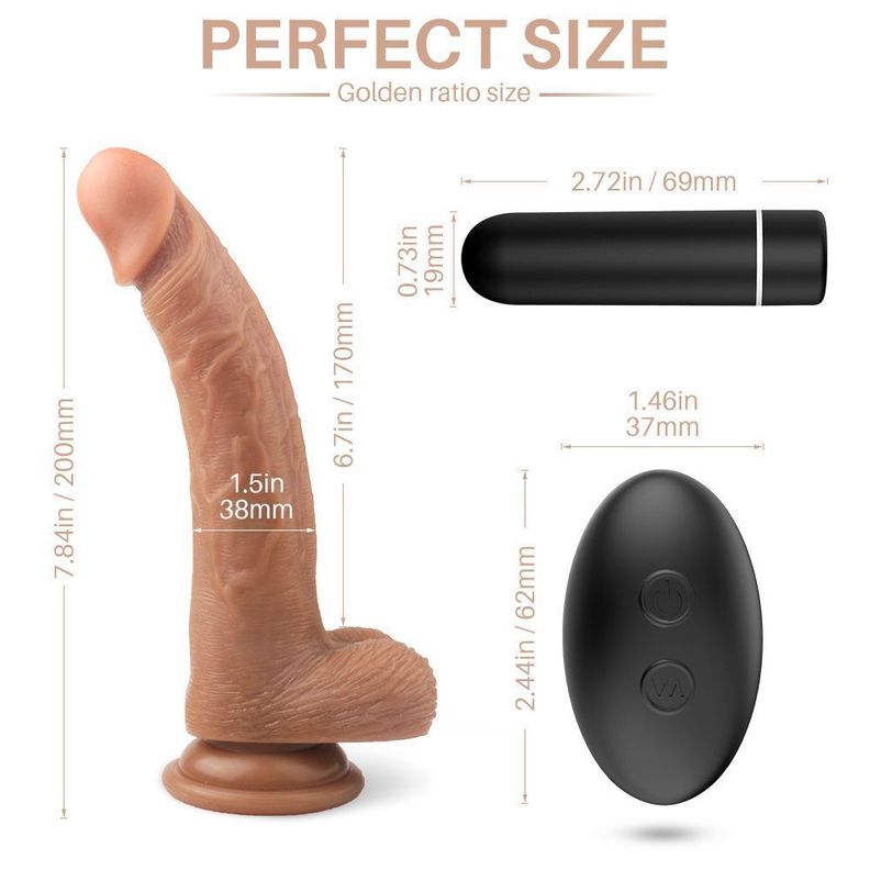 Croods Dildo Vibrador Realista Con Bala Vibradora Y Control Remoto-2
