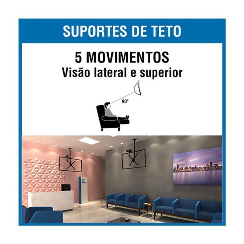 Soporte TV de Techo 10" a 80" - 360° - Inclinable-3