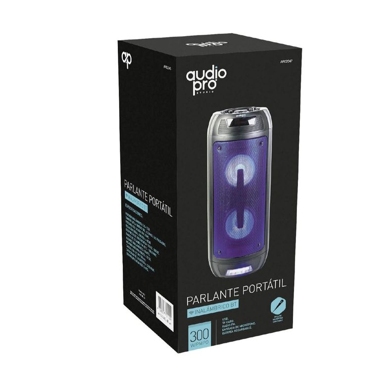 Parlante Portatil Bluetooth 300W PMP0 USB SD FM Azul Audiopro-1