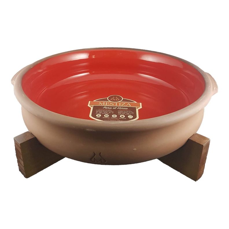 Tartera con Atril de Madera Mestiza Rustica Rojo-0