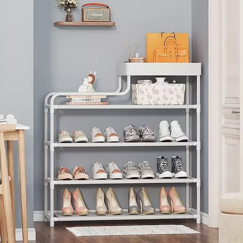Rack Zapatero Zapatillas Multifuncional Organizador Zapatos Blanco-1