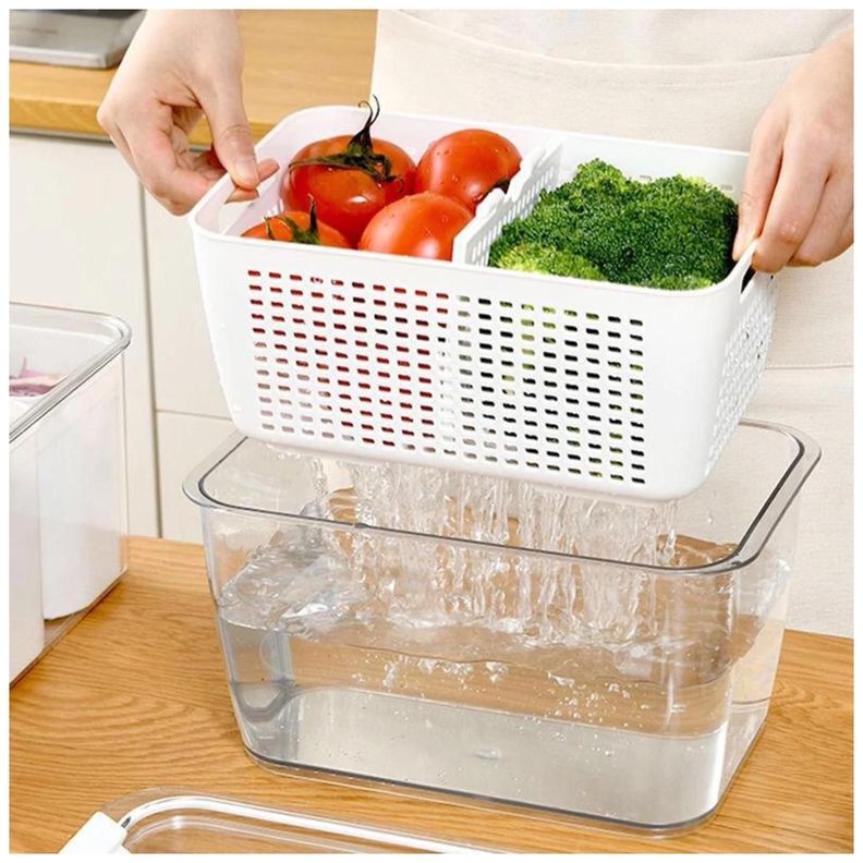 Contenedor Organizador De Frutas Para Nevera Refrigerador Con Tapa-3