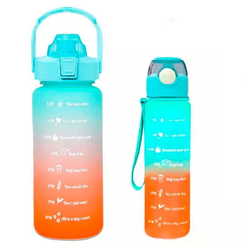 Pack 2 Botellas Agua Motivacionales De 2 Litros Y 900 Ml-0