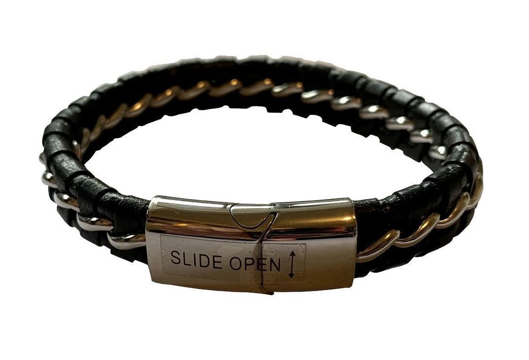 Pulsera de EcoCuero trenzada con cadena Hard Rock-0