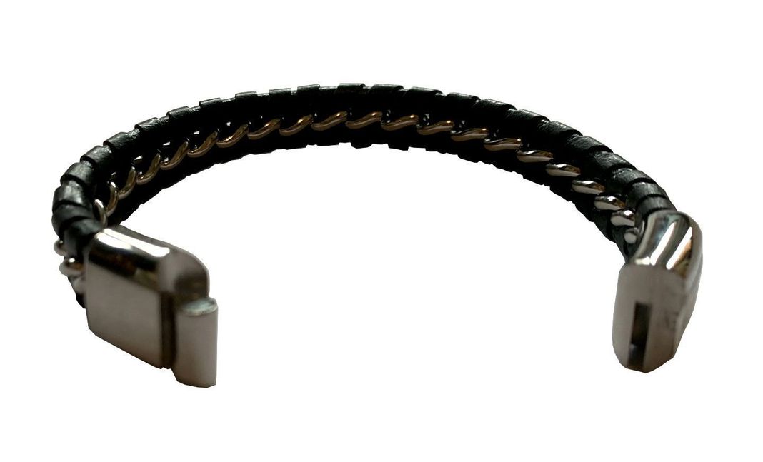 Pulsera de EcoCuero trenzada con cadena Hard Rock-2