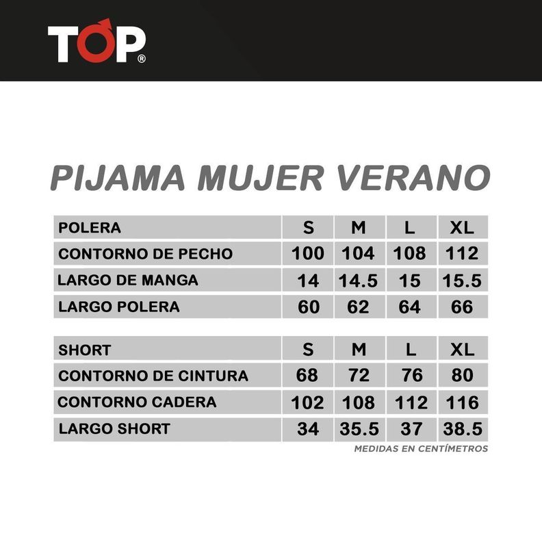 Pijama Mujer Algodón Verano C2 Top-3