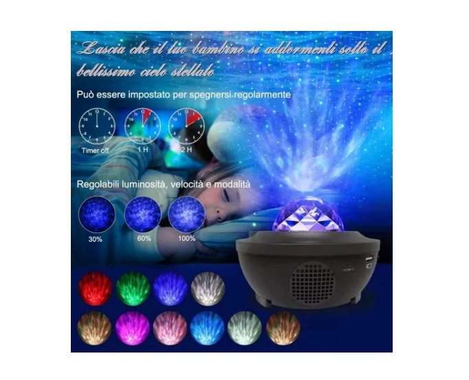 Proyector De Galaxia Estrellas Led Y Sonido Bluetooth-4