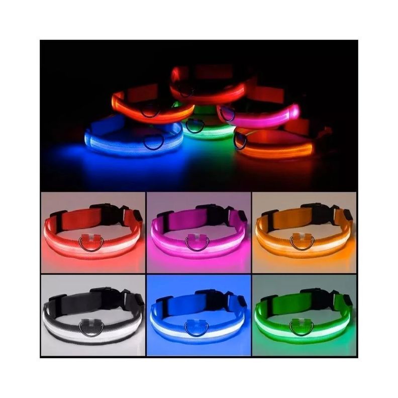 Collar Con Luz Led Carga Usb Perros Gatos S Verde-1