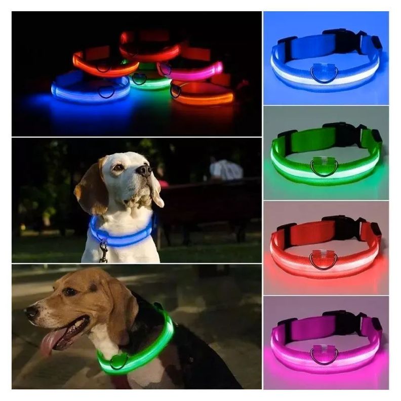 Collar Con Luz Led Carga Usb Perros Gatos S Verde-4