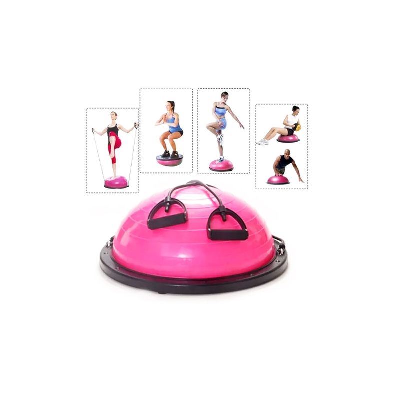 Balón Bosu Yoga De Resistencia 58cm Inflador-4