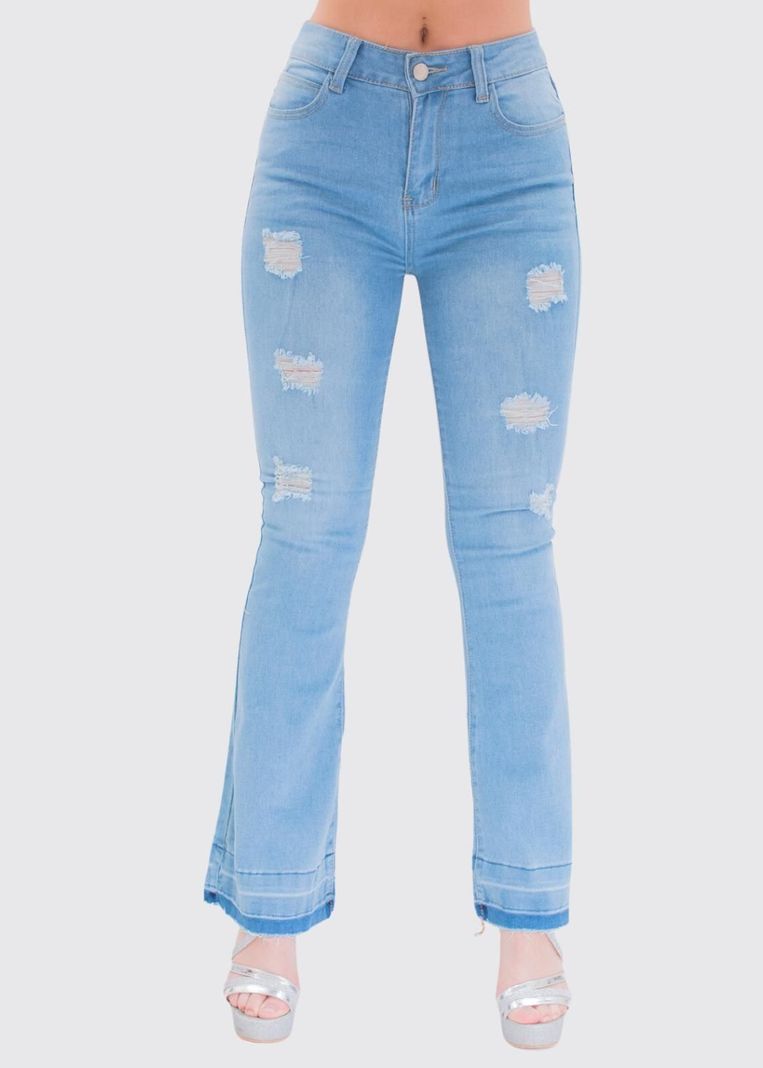 Jeans Flare Distressed-0