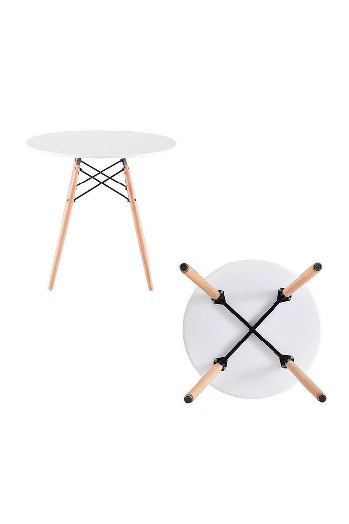 Juego de Comedor Redondo de 4 Sillas Blanco-4