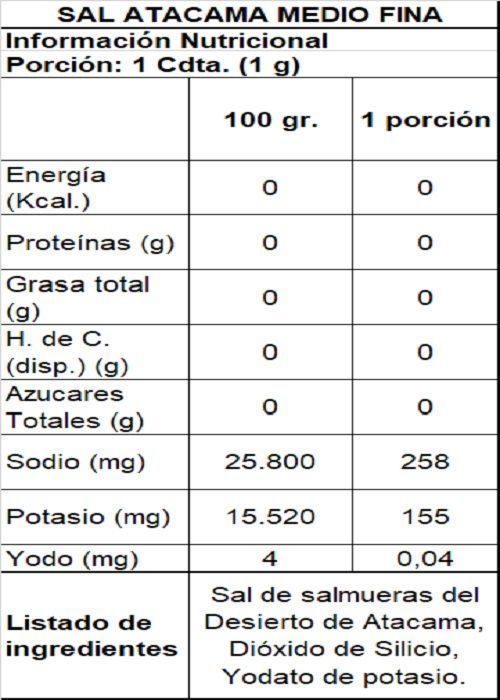 Sal Atacama Fina Reducida en Sodio - 500 g-1