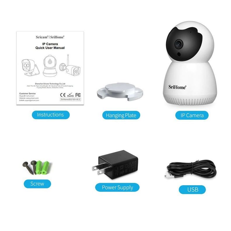 Cámara IP WIFI Full HD 1296p 3MP Luz LEd Sricam SH036-6