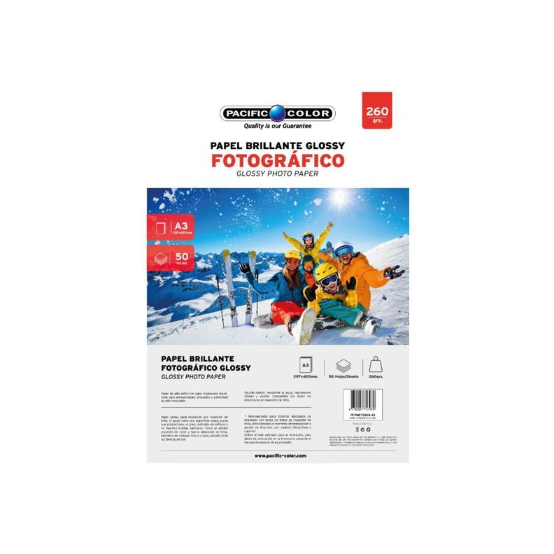 Papel Fotográfico Glossy 50 Hojas Tamaño A3 260grs - Ps-0