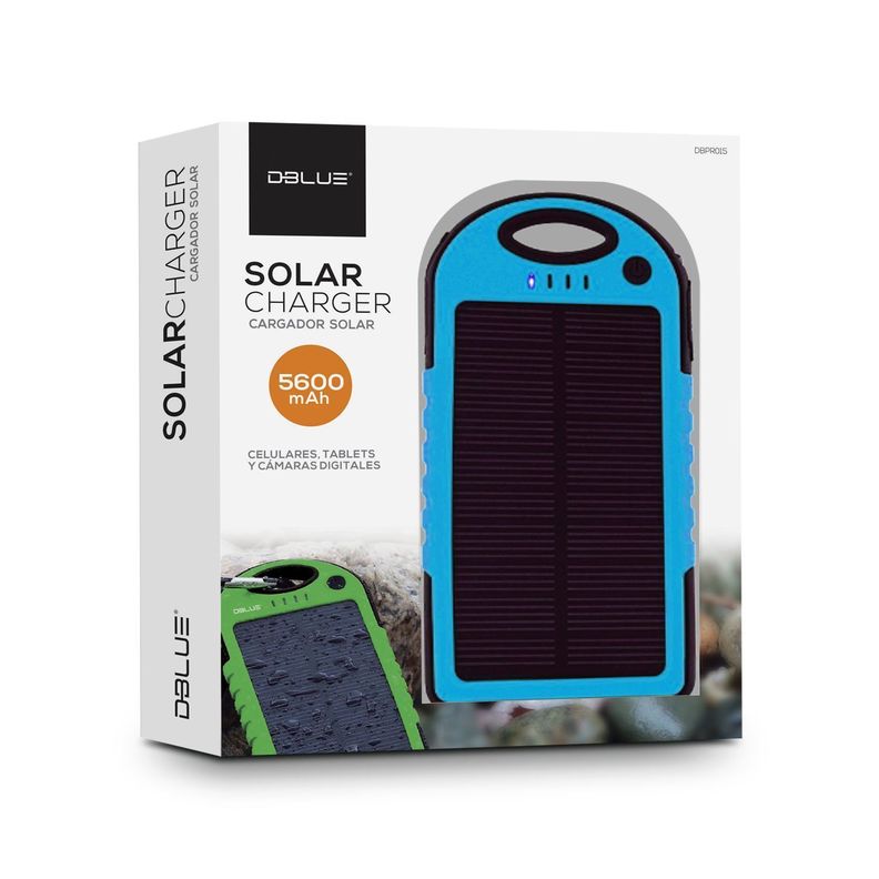 Power Bank Batería Solar 5600mah Azul - PuntoStore-1