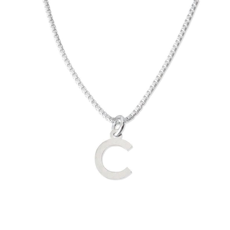 Cadena De Plata Mujer Con Inicial C - MABELITA-0