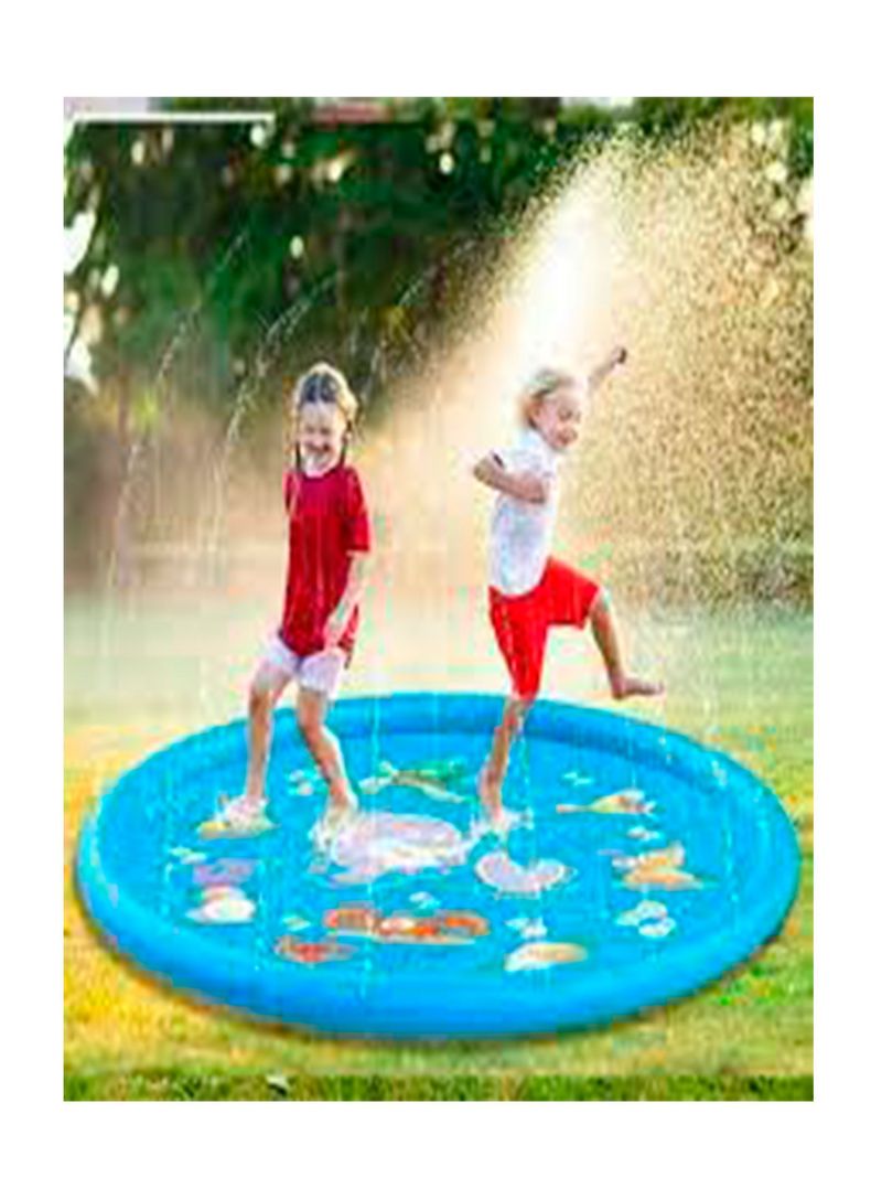 Alfombra inflable para lluvia de agua azul-1