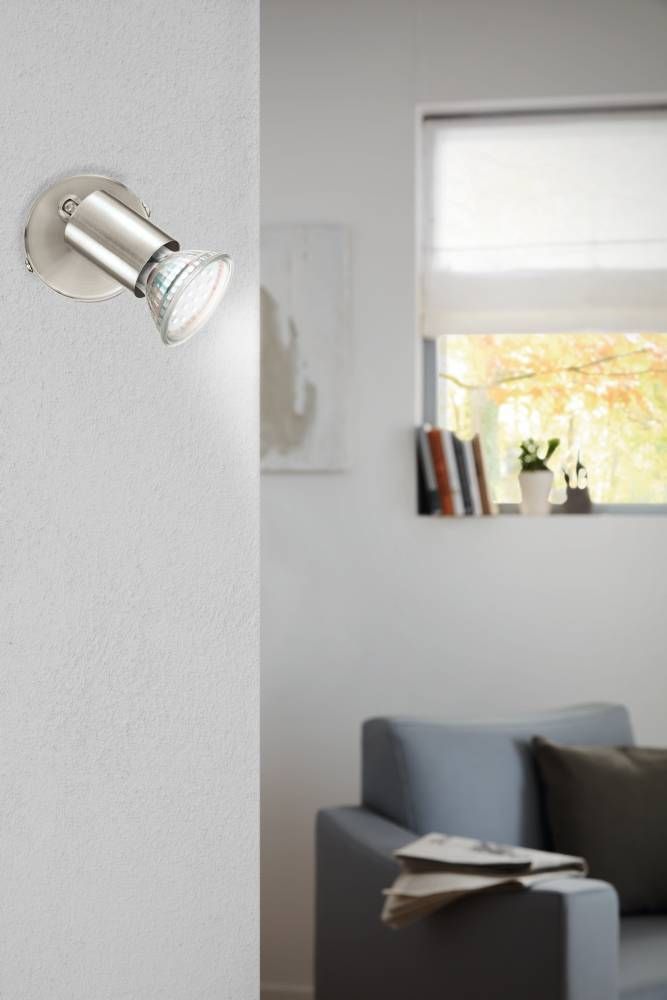 Lampara Sobrepuesto Buzz-Led Acero Niquel  LC GU10 incluida 1X3W cod.92595-1
