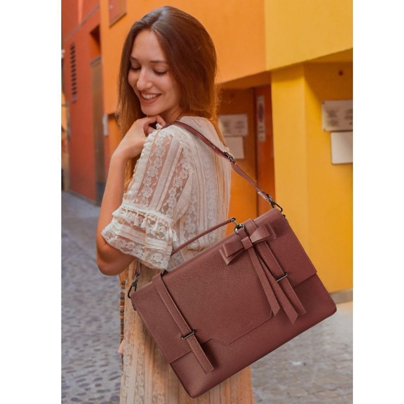 Ecosusi Bolso Maletín WORKS para laptop de hasta 15.6 '' - vino tinto-3