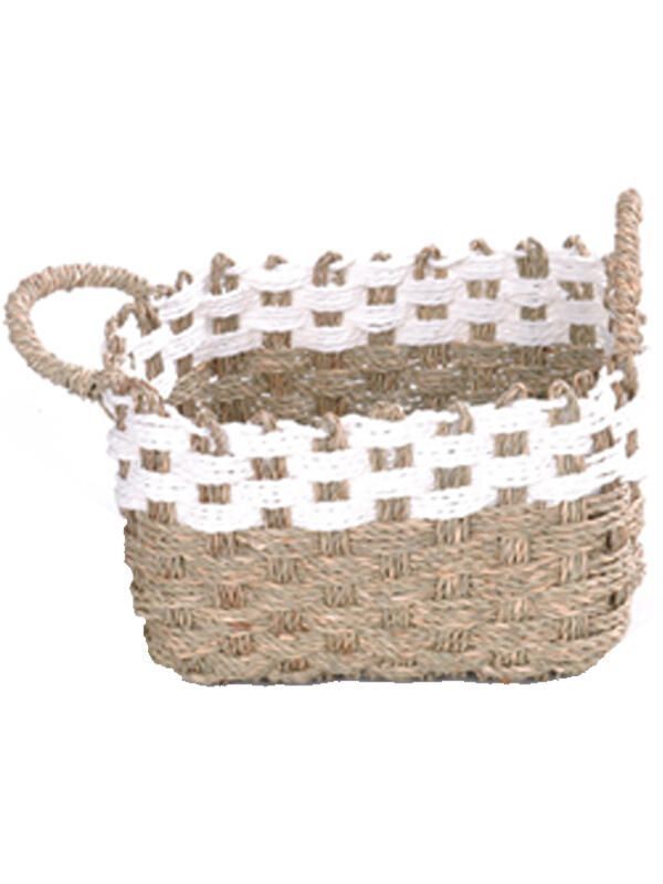 Canasto de Fibra Seagrass 26x26x15 cm. Natural 26x26x15 cm Beige