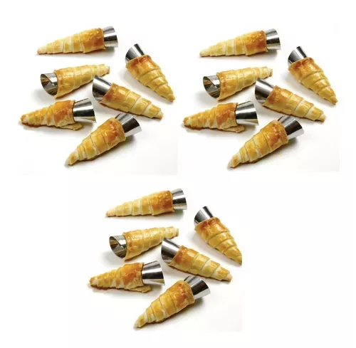 Pack X18 Cono Molde Para Cannoli Cachito Croissant Pan Danes -2