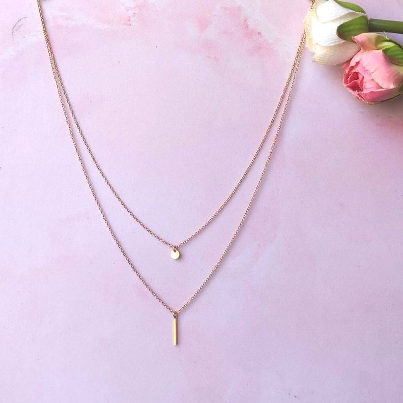 Cadena De Plata Con Baño De Oro Doble Capa - MABELITA-1