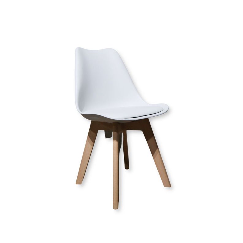 Silla Tulip acolchada blanca-0