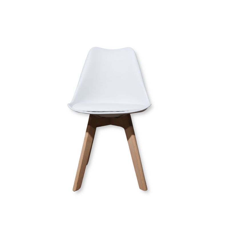 Silla Tulip acolchada blanca-1