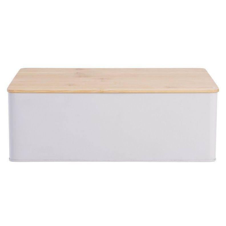 PANERA METAL CON TAPA DE MADERA GRIS-1
