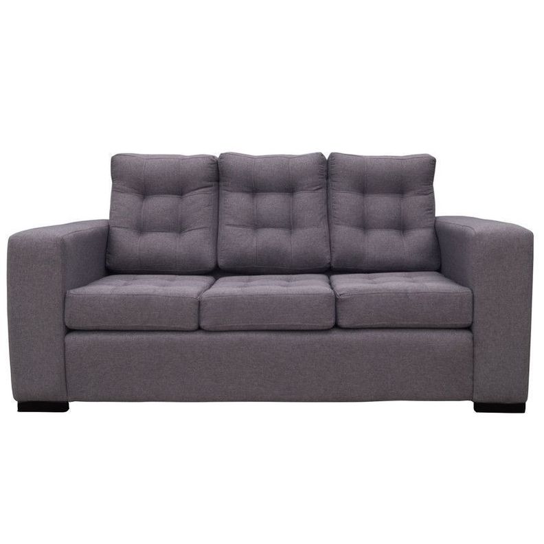 Sofa Antu Felpa Gris 3 Cuerpos