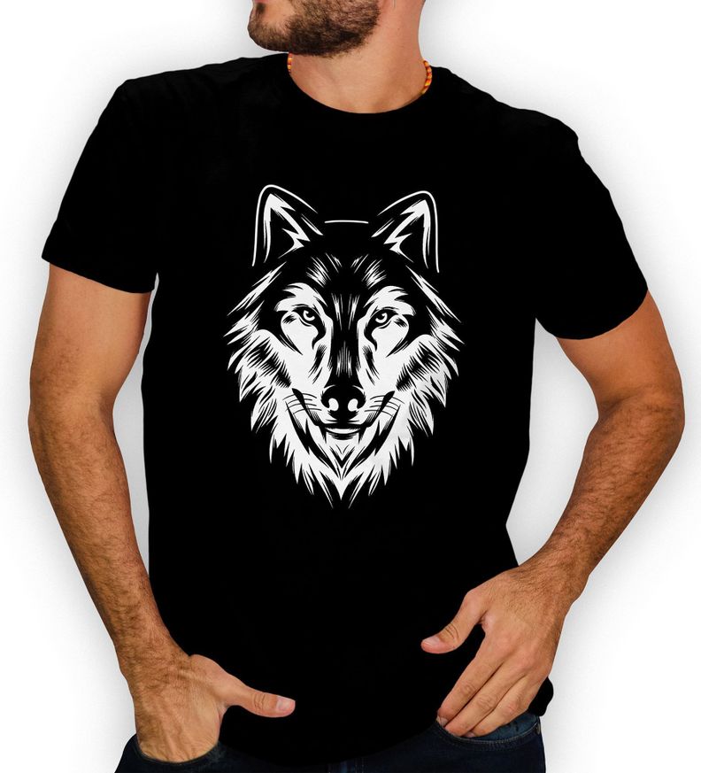 Polera hombre diseño Lobo D1-0