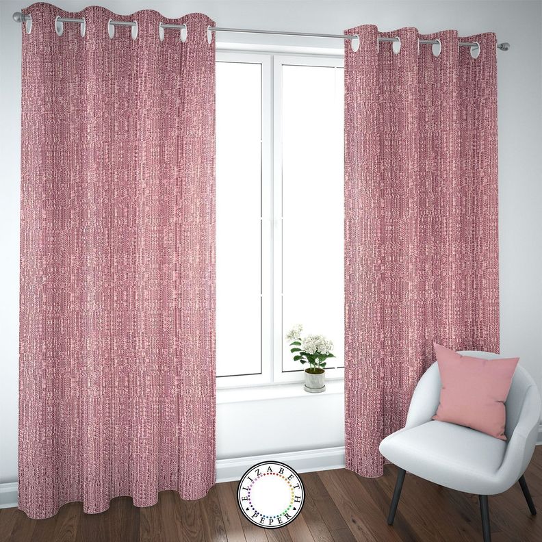SET DE CORTINAS HOGAR 2 PAÑOS DE 140 X 220 CM ROSADO-0