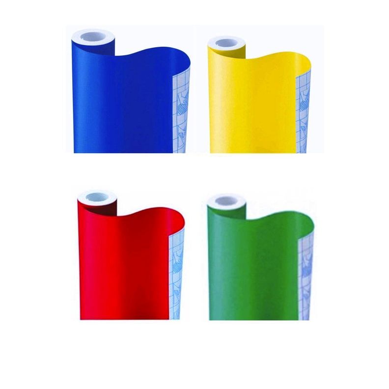 Pack 4 rollos de Papel Vinílico Adhesivo Colores 45x182cm-0