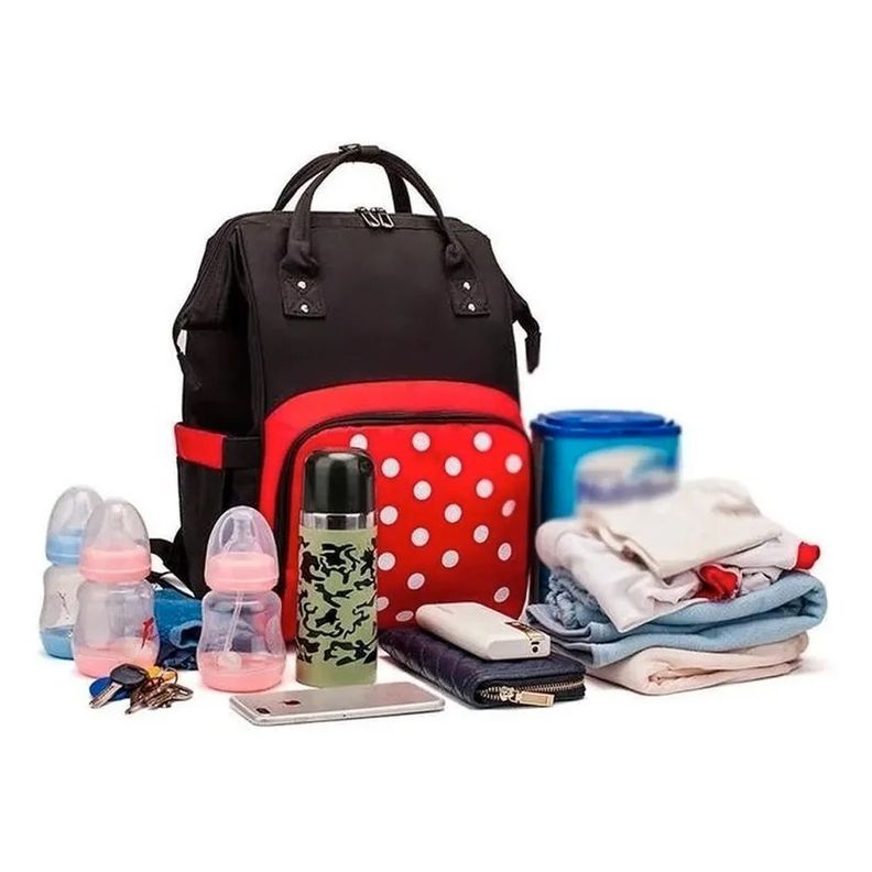 Mochila Bolso Pañalera Maternal Diseño Minnie Mouse-4