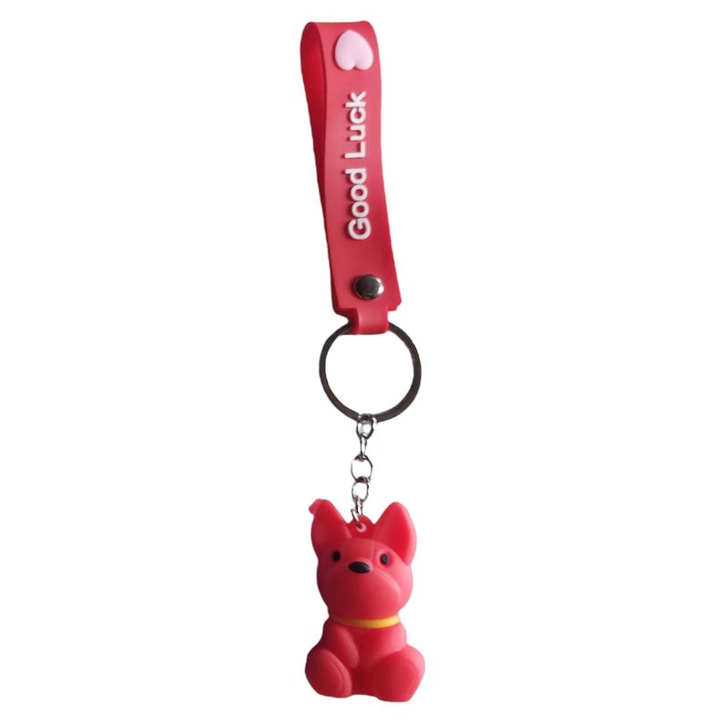 LLAVERO SILICONA DISEÑO PERRO ROJO-0