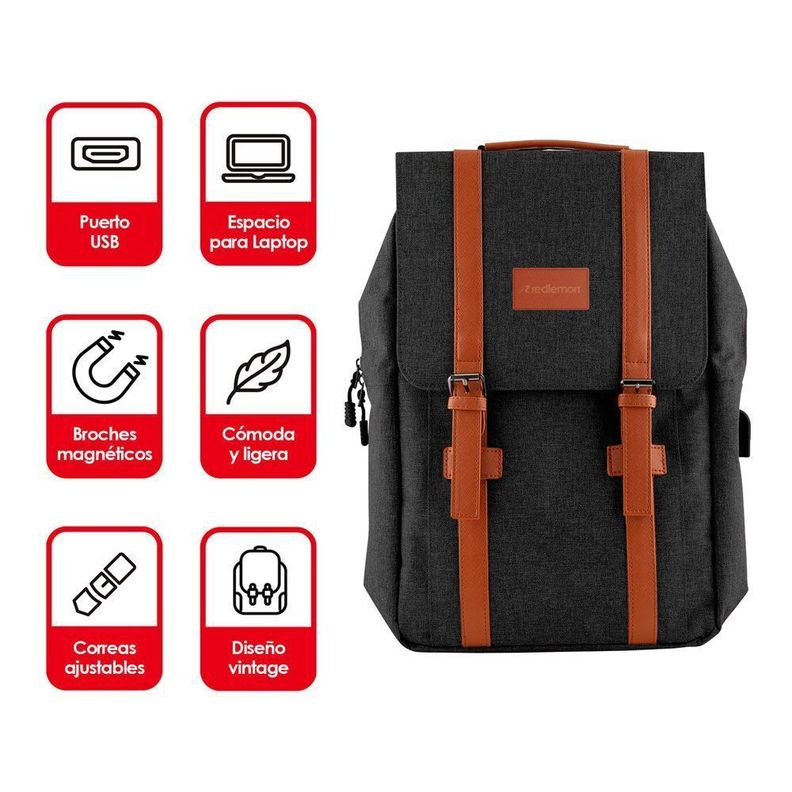 Mochila Maleta Antirrobo Puerto Usb Notebook Impermeable-2