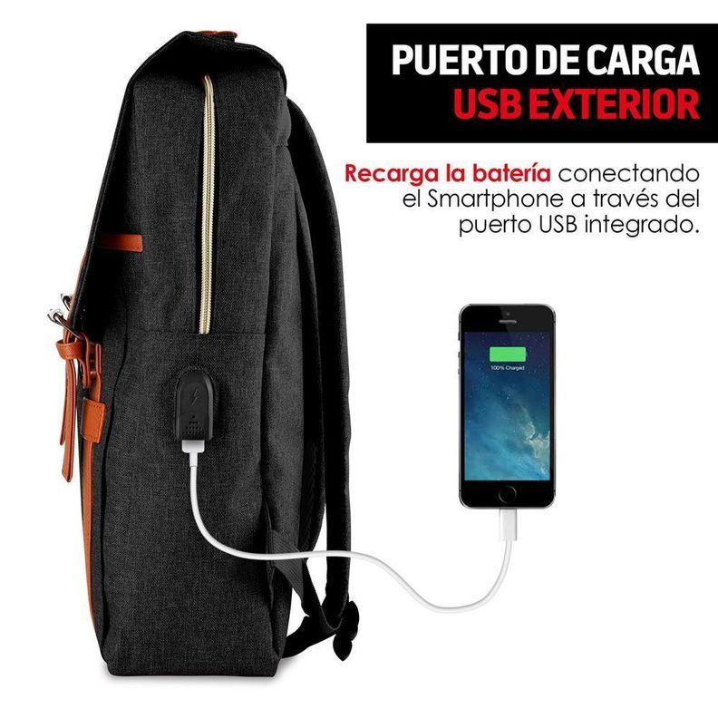 Mochila Maleta Antirrobo Puerto Usb Notebook Impermeable-6